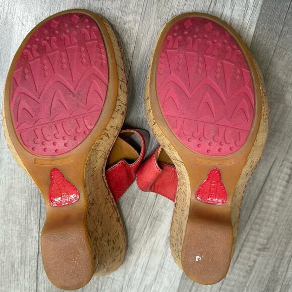 Born Cork Cut Out Wedge Sandel Heels Patent Leather Size 9 - Picture 5 of 7